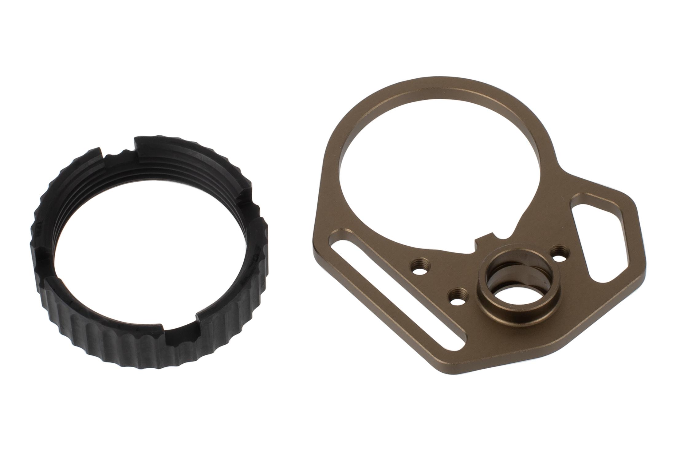 Strike Industries Multi-Function End Plate with Anti-Rotation Castle Nut - FDE